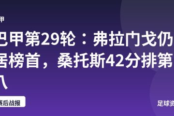 巴甲第29轮：弗拉门戈仍居榜首，桑托斯42分排第八
